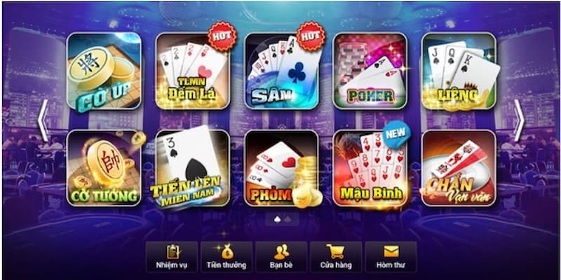 Các trò chơi hấp dẫn tại sảnh game bài Nohuwin
